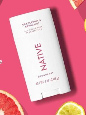 Native Grapefruit & Bergamot Natural Deodorant, 75g, Paraben-Free, Set of 6